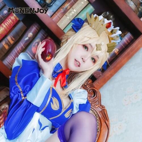 Monenjoy Fate Grand Order Artoria Pendragon Lancer Cosplay Wig King Arthur of Knights FGO Cos Hair