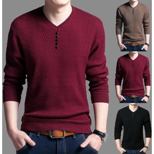 Men Clothing New Winter Mens Sweater Casual Pullover Solid Color O Neck Long Sleeve Jumpers Knitted Pullover Slim Base Sweater