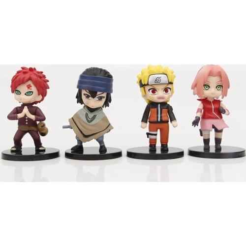 Naruto Hand-made 12 Sakura Sasuke Gaara Naruto Kakashi Q Version Doll Model Ornaments