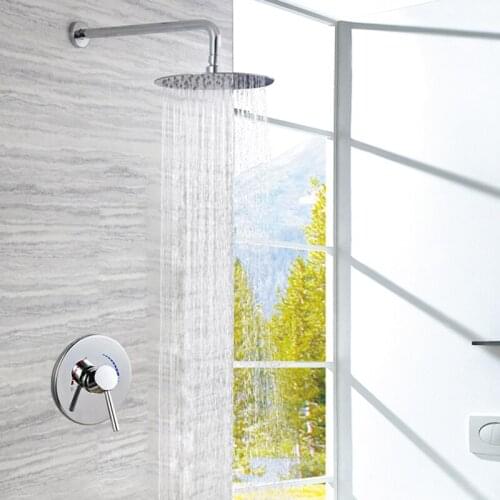 8/10/12 Inch Rainfall Shower Head Wall Mounted Chrome Polished Stainless Steel Rain Showerhead Bathroom Rainfall Shower Faucet