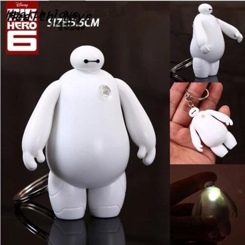New Big Hero 6 Toys Baymax LED Lighting Sounds Keychains Pendants Actions Toys Birthday Gifts Toys