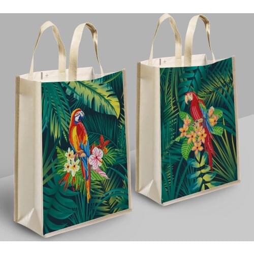 New Arrival Diy 5d Round Beads Special Crystal Parrots Diamond Painting Two PCS Cross Body Bag for Shopping Fashional bag