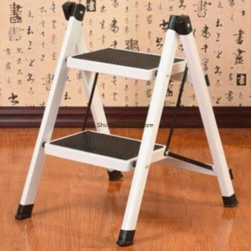 Step Stool Aluminum Alloy Step Stool Household Two-step Folding Ladder Kitchen Dual-purpose Stool Three-layer Stair Stool Creati