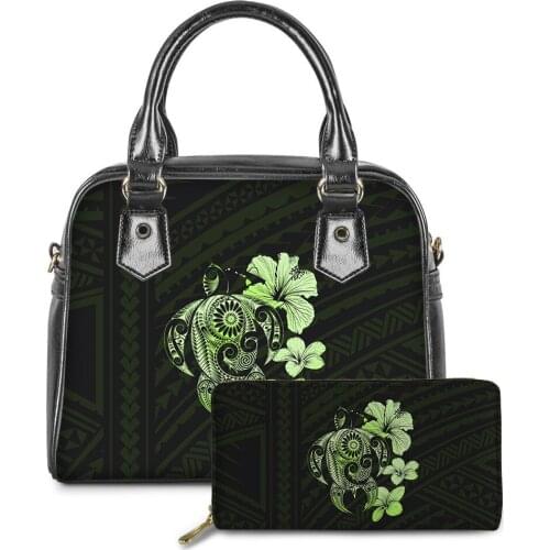 Handbag Wallet Set Floral Messenger Bags PU Leather Handbag Women Girl Fashion Floral Turtle Purse Bolsa Female Free Dropship