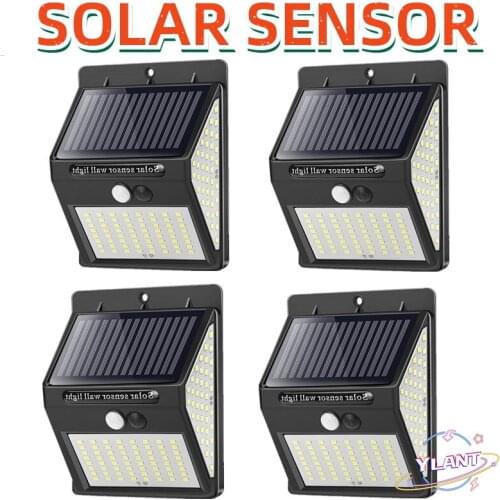 YLANT 2021 LED Solar Light Outdoor Solar Lamp Powered Sunlight Waterproof PIR Motion Sensor Street Light for Garden Decoration