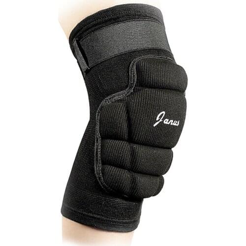 JA583 Lengthen Adjustable Elastic Sponge Pads Knee Support Goalkeeper Street Dance Brace Shockproof Knee Protector Black 1 Piece