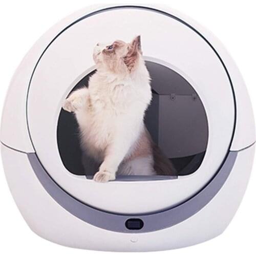 High-end pet automatic self-cleaning cat litter box, smart trash bin, closed tray toilet detachable potty