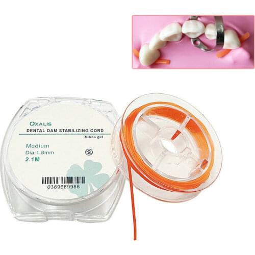1 Roll Dental Rubber Dam Stabilizing Cord Medium Wedges Clamps Sheets Elastic 2.1m /Dia 1.8mm Materials