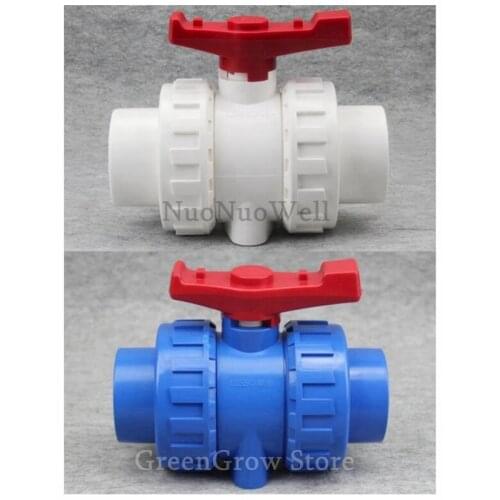 1pc 20~63mm PVC Ball Valve Aquarium Tank Water Pipe Connector Industrial Water Treatment PVC Pipe Globe Valve Double Union Joint