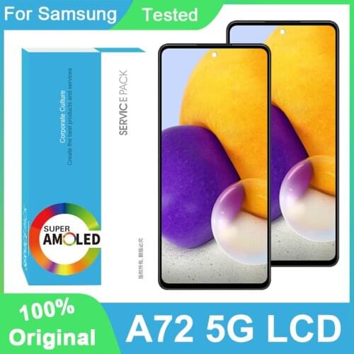 100% Original AMOLED 6.7'' Display For Samsung Galaxy A72 A725 A725F/DS Full LCD Touch Screen Digitizer Assembly Repair Parts