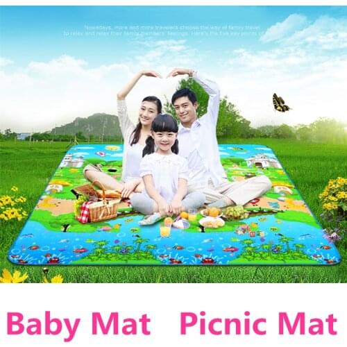 200*200cm Baby Camping Mats Moistureproof Outdoor Picnic Beach Mat Climb Plaid Blanket Beach Yoga Baby 600D Oxford pad