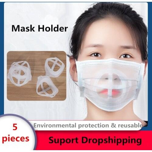 5Pcs 3D Mouth Mask Support Breathing Assist Help Mask Inner Cushion Bracket Food Grade Silicone Masks Holder Breathable Valve