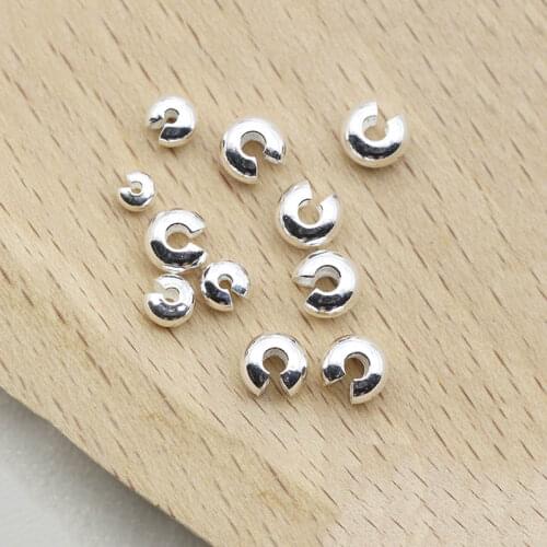 5pcs 925 Rope Crimping End Covers Beads Dia 2.5-6mm Stopper Spacer Beads Supplier For DIY Jewelry Making Findings
