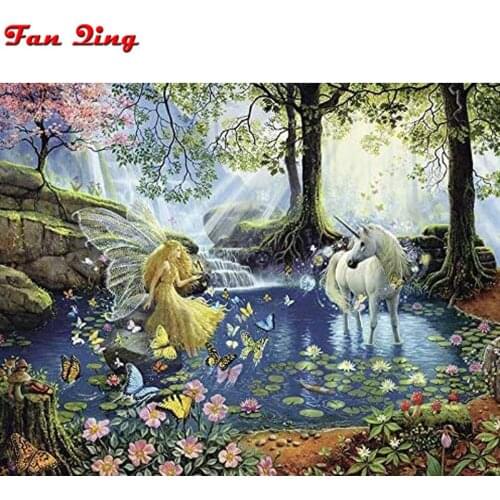 5D Fairy Butterfly Elf Unicorn Full Diamond Painting cross stitch kits art Portrait 3D Diamond Embroidery