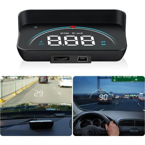 Car Digital OBD2 Speedometer Head Up LCD Display Screen KM/H Tired Warning Alarm