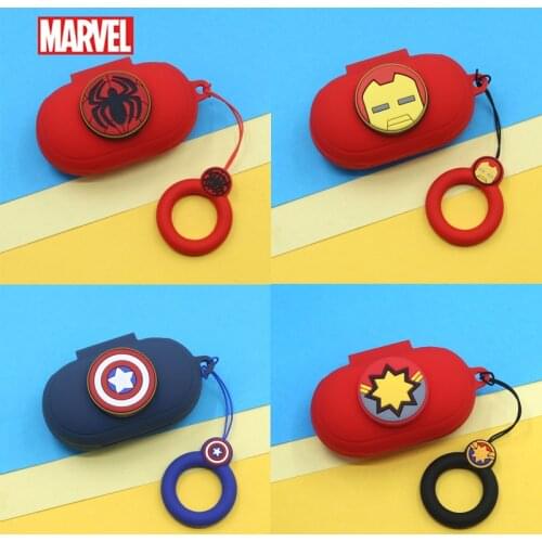 Marvel Cartoon Earphone Case For Samsung Galaxy Buds/Buds+ Silicone Wireless Bluetooth Earphone Case With Finger Straps