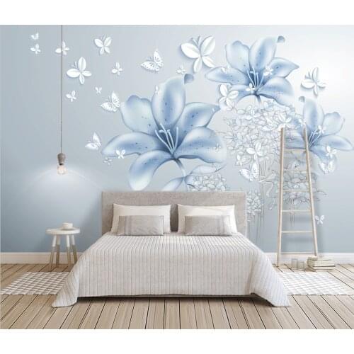 Beibehang Custom Photo Mural Modern Flower Art Wall Painting wallpapers Living Room TV Background Wallpaper For Bedroom Walls 3D