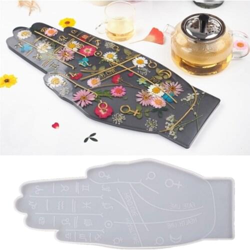 Palmistry Constellation Tray Epoxy Resin Mold Coaster Serving Plate Silicone Mould DIY Crafts Home Decorations Casting Tools