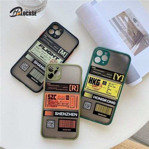 INS Cute Personality Tags Label case for iPhone X XS MAX 11 Pro 7 8 plus luxury Funny Air Ticket Letter soft clear cover capa