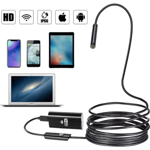8mm 2/3.5/5M WIFI Endoscope Camera Mini Waterproof Soft Cable Inspection Camera USB Endoscope Borescope IOS Endoscope For Iphone