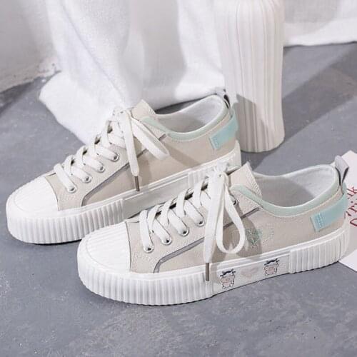 Canvas Women Shoes 2021 New Spring And Summer Lace Up Sport Breathable Comfortable Sneakers Casual Vulcanized Shoes Female