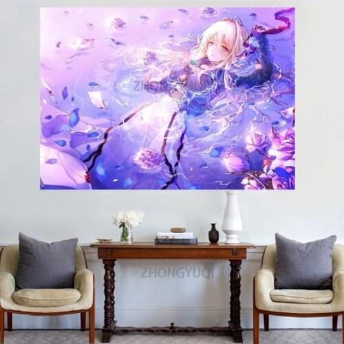 Japanese anime figure poster violet evergarden home living bedroom decoration wall art nordic canvas picture frames