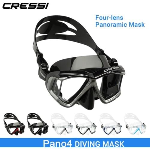 Wide View Scuba Diving Mask Silicone Skirt Three-Lens Panoramic Dive Mask Snorkeling for Adults scuba diving snorkel