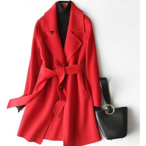 Fashion Clothes Jacket Female Outerwear Woolen Winter Coat Women Long Section Solid Overcoat 2021 Spring Autumn New Thick