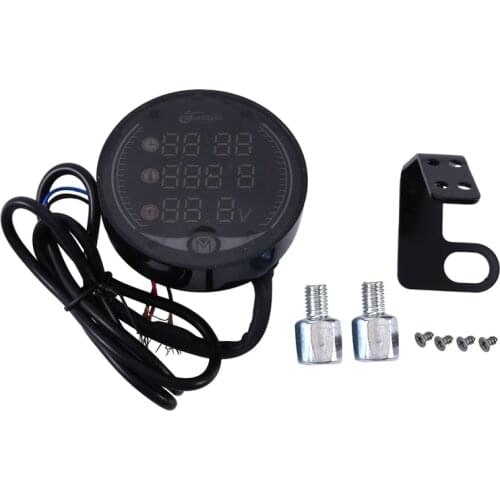 MORFAYER 5-In-1 Motorcycle Modified Thermometer Meter Time Voltmeter Chronometer USB Mobile Phone Charging Waterproof