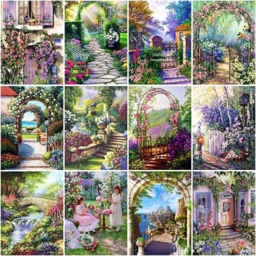 CHENISTORY DIY Paint By Numbers Flower Door Coloring By Numbers Natural On Canvas Handpainted Garden Wall Art Gift Home Decor
