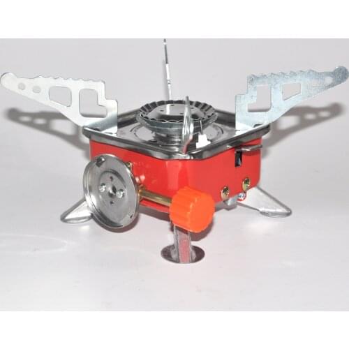 New Outdoor Camping Barbecue Folding Portable Card Furnace Mini Square Furnace Square Palm Stove Butane Gas Stove