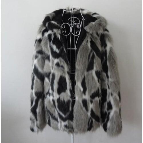 Autumn faux mink fur leather jacket mens warm hooded zipper fur leather coat men loose jackets winter thicken fashion