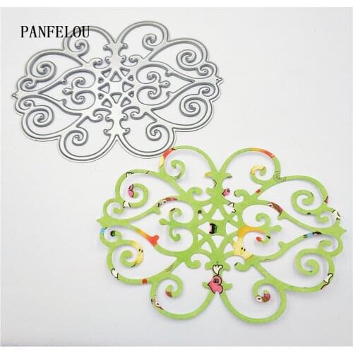PANFELOU Flowers badge Scrapbooking DIY Halloween Embossing mould card paper die stencils punch Metal cuts dies cutting