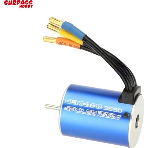 RC 3650 3900KV 3930KV 5200KV 4Poles Sensorless Slotless Brushless Motor for 1/10 Racing Car Brushless ESC Accessory
