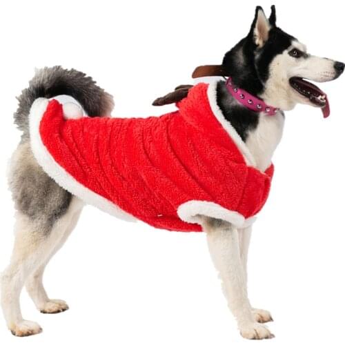 Christmas Dog Clothes Winter Big Dog Coat Jacket Welsh Corgi Samoyed Golden Retriever Clothing Xmas Pet Outfit Warm Dog Costume