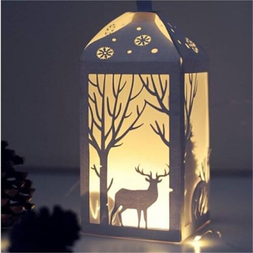 Christmas Deer Lantern Metal Cutting Dies New 2020 Deer Crafts Die Cuts For DIY Scrapbook Cloth Paper Cards Decoration Embossing