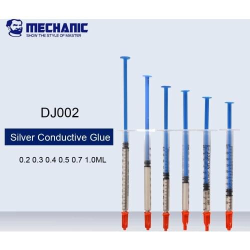 MECHANIC 0.2 0.3 0.4 0.5 0.7 1.0ML 100% Silver Conductive Glue Solder Paste Adhesive Paint Circuit Board PCB Repair Welding
