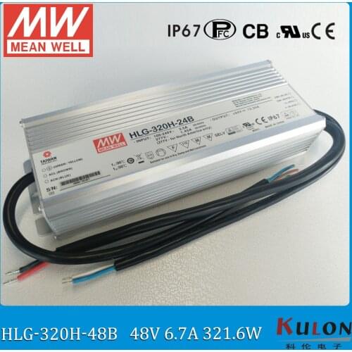 Original Meanwell dimming LED driver HLG-320H-48A 320W 6.7A 48V IP67 waterproof Mean well LED Power Supply
