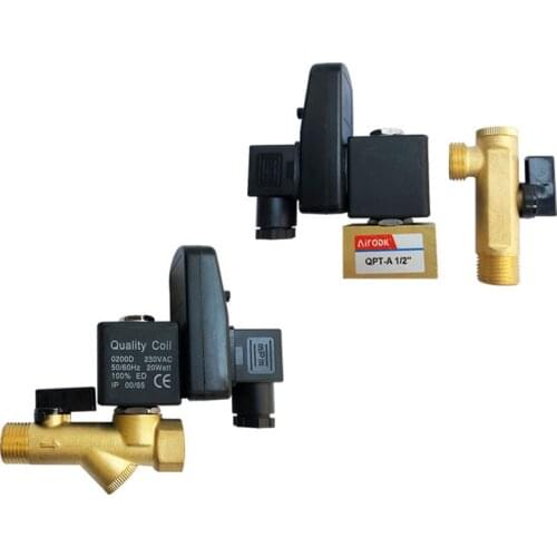 Timing Drain valve Electric Solenoid Valve 1/2" automatic Pneumatic for Water Oil Air Time control AC220V DC24V opt-A opt-B