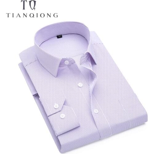 TIAN QIONG Men Shirt 2018 Autumn New Brand Business Mens Slim Fit Dress shirt Male Long sleeves Casual Shirt camisa masculina