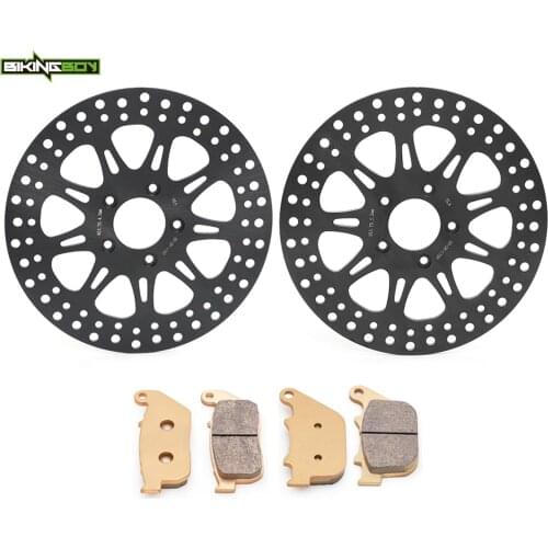 BIKINGBOY XL883 Sportster Standard Custom XLC XLL Low XLR Sportster XLN XLL 07 08 09 10 Front Rear Brake Discs Rotors Disks Pads