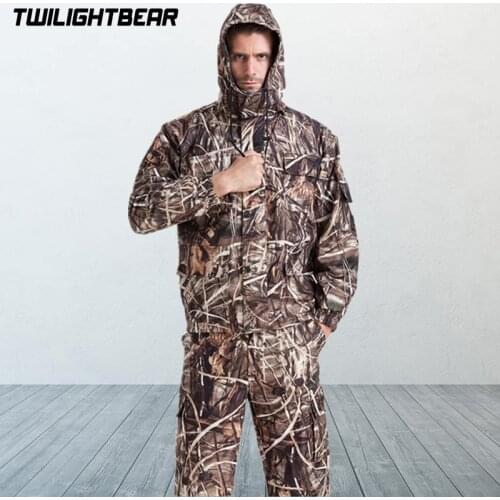 Outdoor Hunting Waterproof Suit MULTICAM Uniform Reed Bionic Camouflage Tactical Suit Plus Size Sniper Suit 4XL AF25