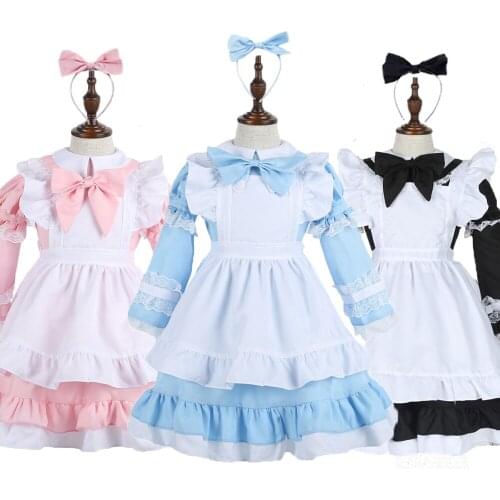 Umorden Halloween Costumes for Girls Alice In Wonderland Dress Cute Maid Cosplay Child Fantasia