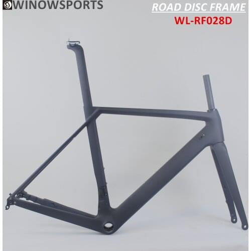 Winowsports 2020 Flat mount disc brake carbon road bike frame 140mm Disc carbon bicycle frame 950g axle 100*12mm road racing