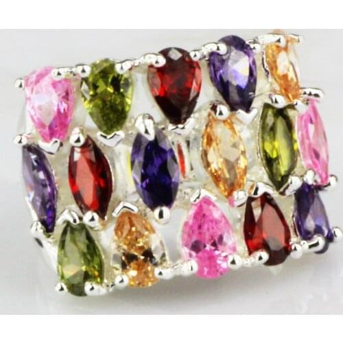 YaYI Fashion Women Jewelry Ring Mult-Color CZ Silver Color Engagement Rings wedding Rings Party Rings Gift