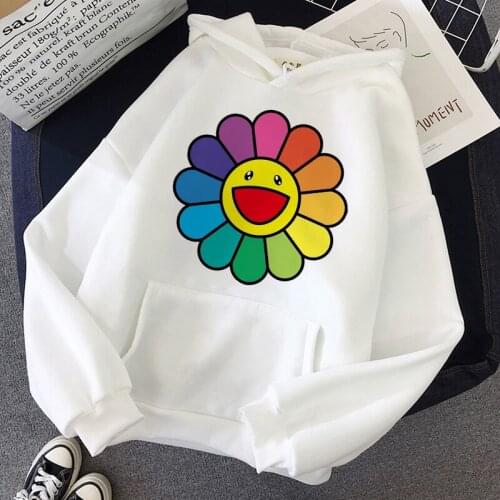 Cute Flowers Sweatshirt Women Hoodie Cute Hip Hop Kawaii Harajuku Oversized Womens Tops Clothes Sudaderas Winter Clothes Women