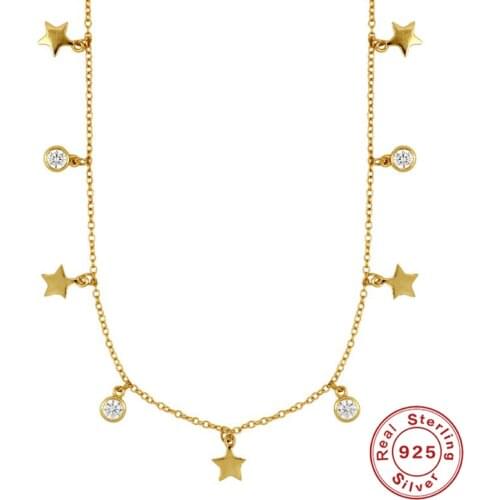 BOAKO Star Diamond Necklace For Women 2020 Silver 925 Jewelry Necklace Charms Chains For Jewelry Collar Bijoux Femme #7.7
