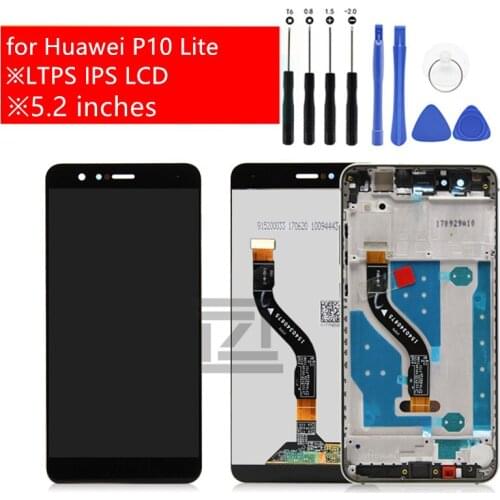 Original for Huawei P10 Lite LCD Display with Frame Touch Screen Digitizer Assembly P10 Lite Replacement Replace Spare Parts