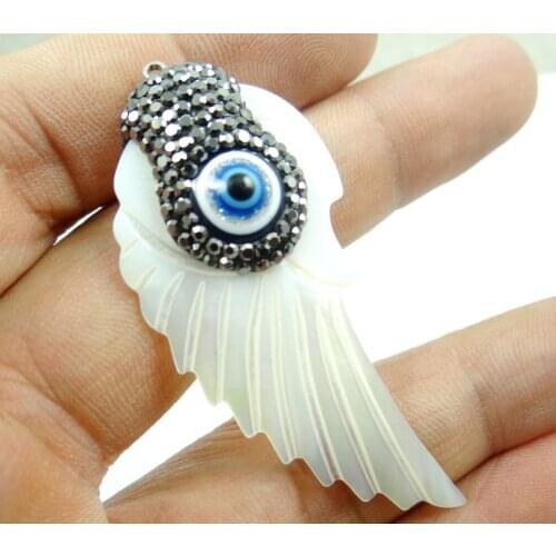 1pc Natural Freshwater wing Shell Necklace Pendants For Jewelry Making Charms Pendants 60*25MM P313