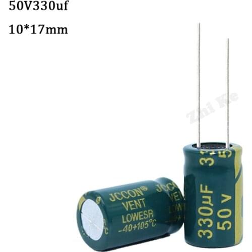 10 pcs 330 uF 50 V High frequency low impedance Aluminum electrolytic capacitor 330 uF 50 V 10 * 17 mm 20% 105C